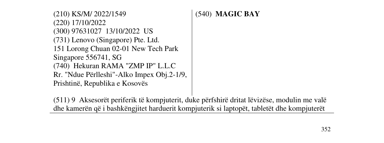 Zëri i markës MAGIC BAY në buletin