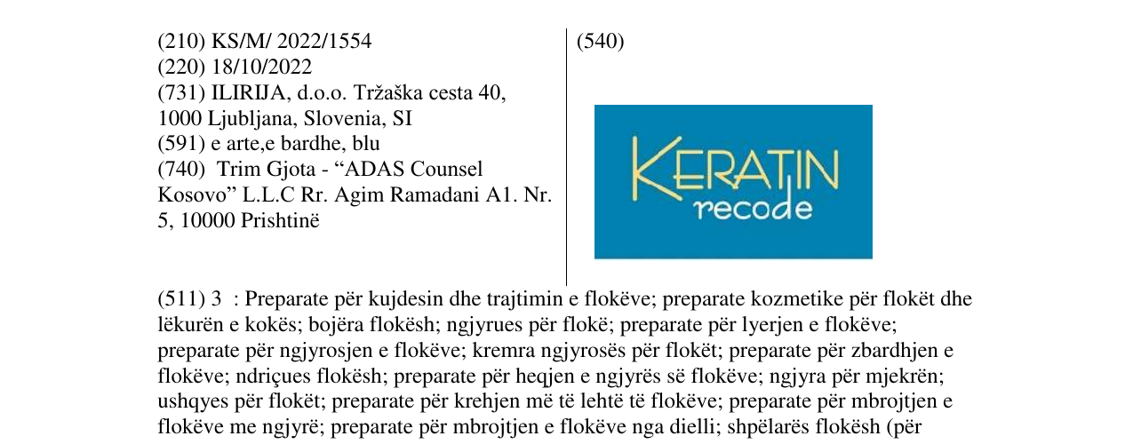 Zëri i markës KERATIN recode në buletin