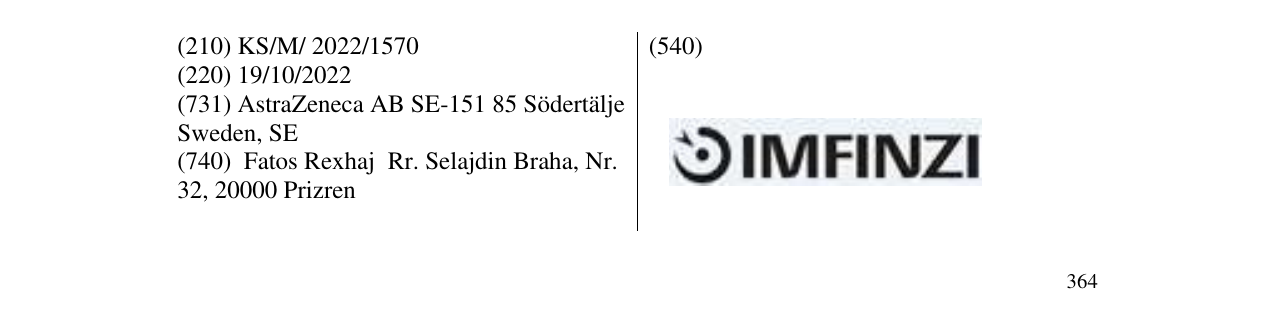 Zëri i markës IMFINZI në buletin