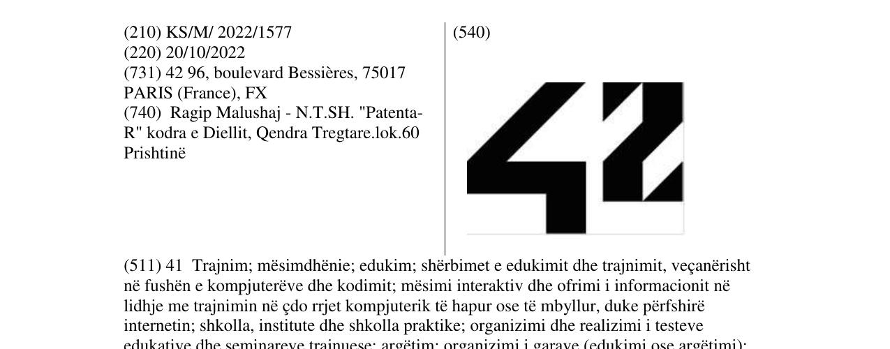 Zëri i markës 42 në buletin