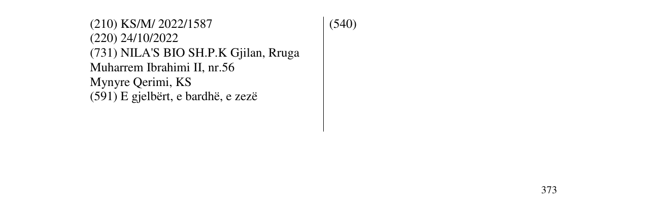 Zëri i markës Nila's Bio në buletin