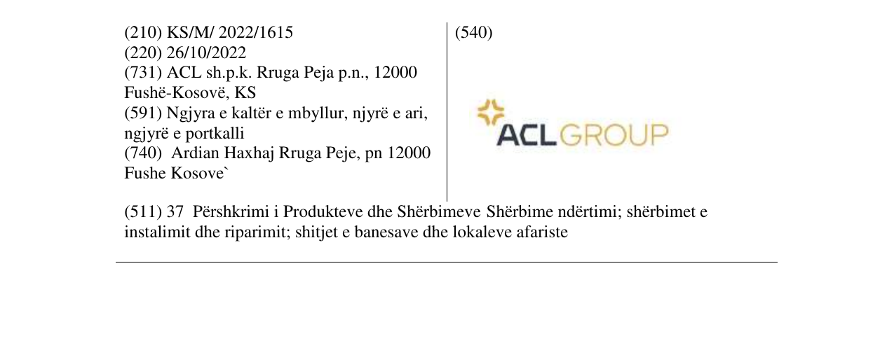 Zëri i markës ACL GROUP në buletin