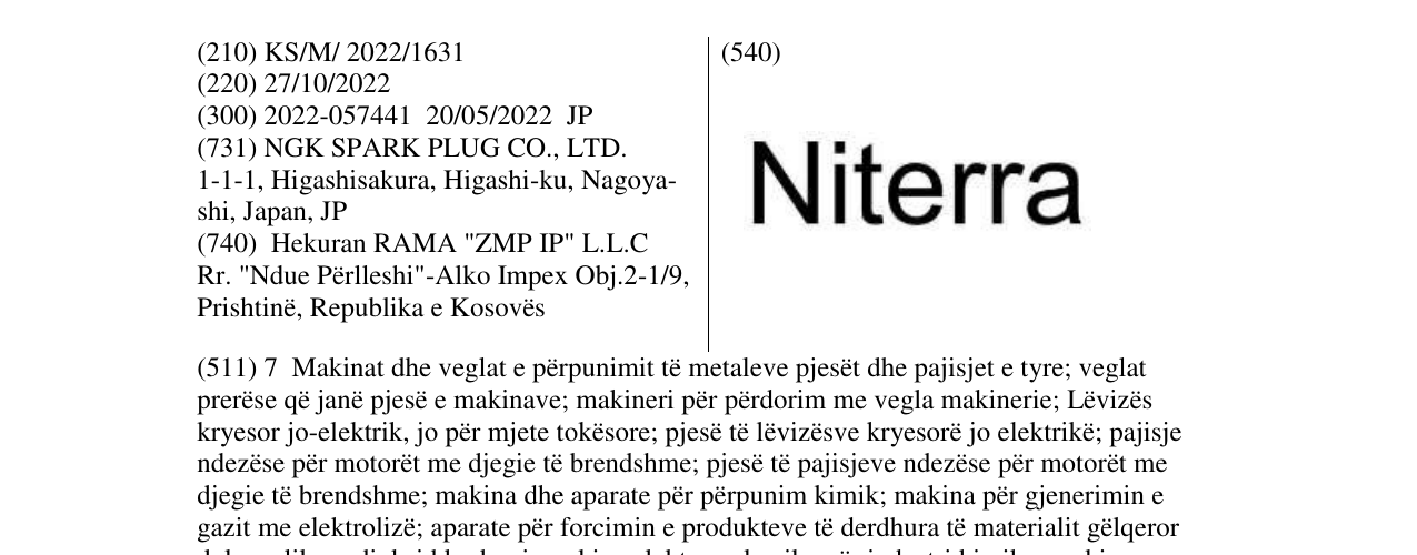 Zëri i markës Niterra në buletin
