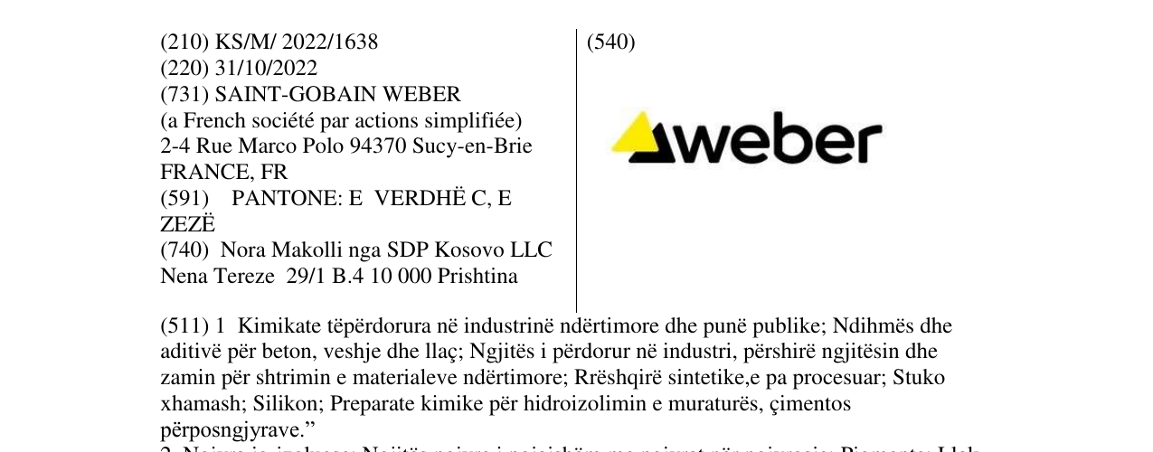 Zëri i markës weber në buletin