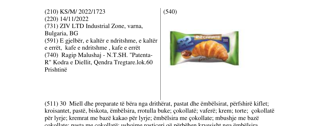 Zëri i markës 22carats në buletin
