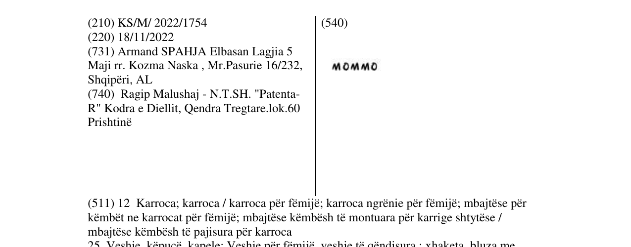 Zëri i markës MOMMO në buletin