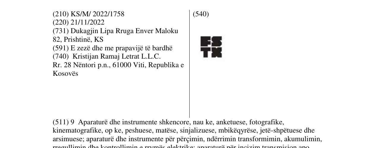 Zëri i markës FSTX në buletin