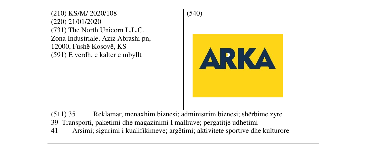 Zëri i markës ARKA në buletin