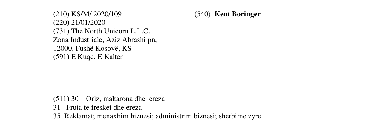 Zëri i markës Kent Boringer në buletin