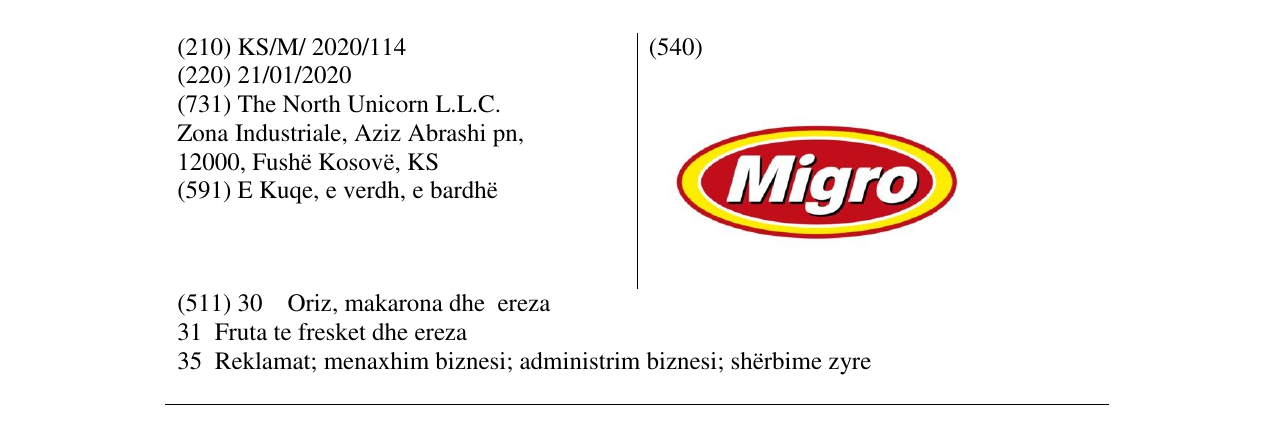 Zëri i markës Migro në buletin