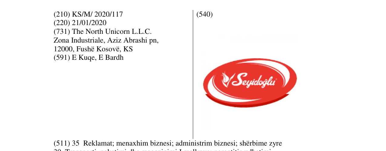 Zëri i markës Seyidoglu në buletin