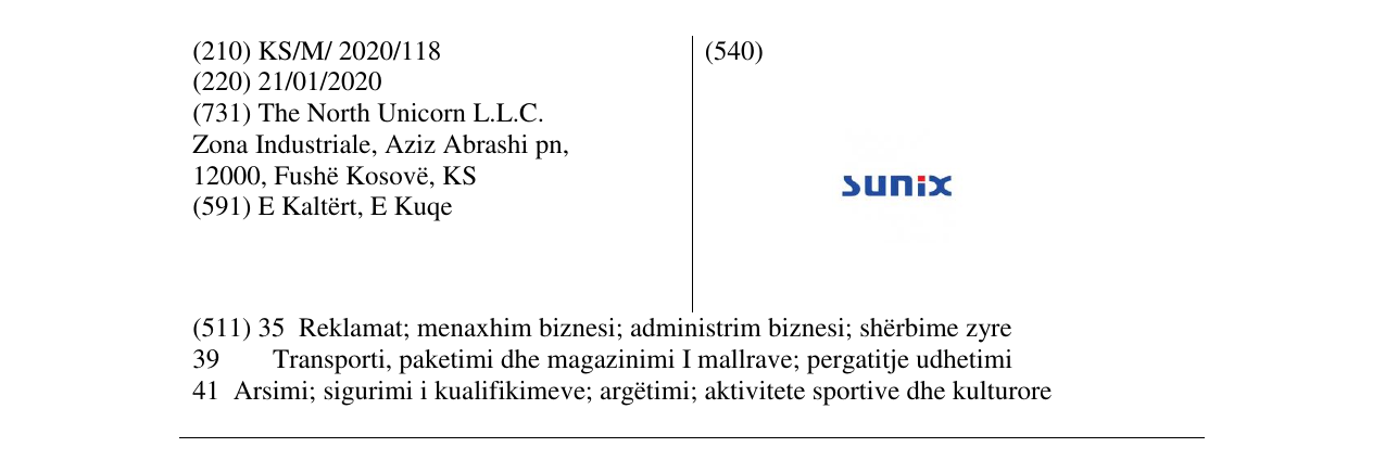Zëri i markës SUNIX në buletin