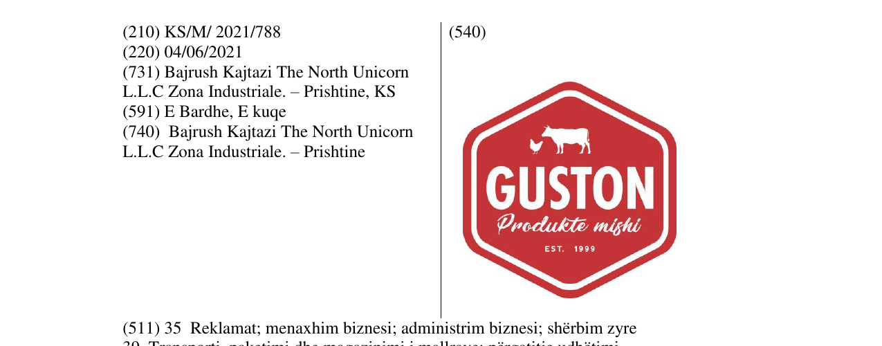 Zëri i markës GUSTON në buletin