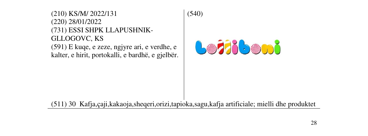 Zëri i markës Lolliboni në buletin