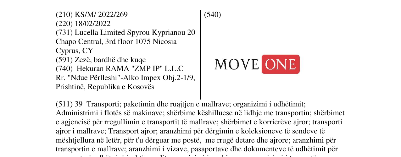 Zëri i markës move one në buletin