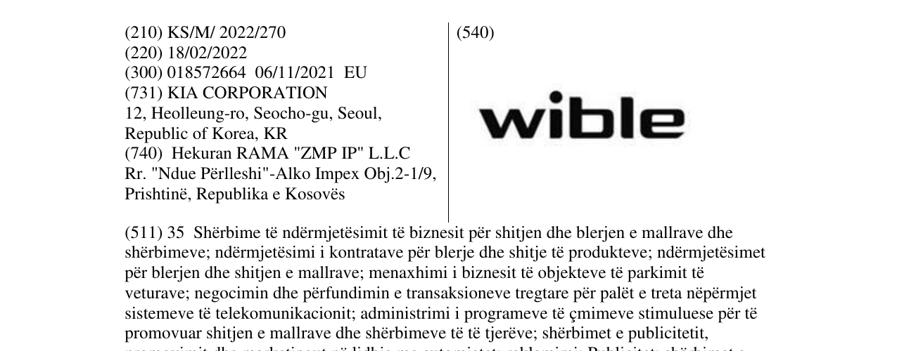 Zëri i markës WIBLE në buletin
