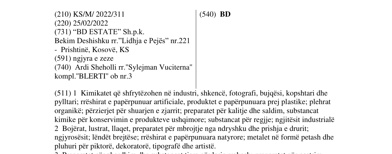 Zëri i markës BD në buletin
