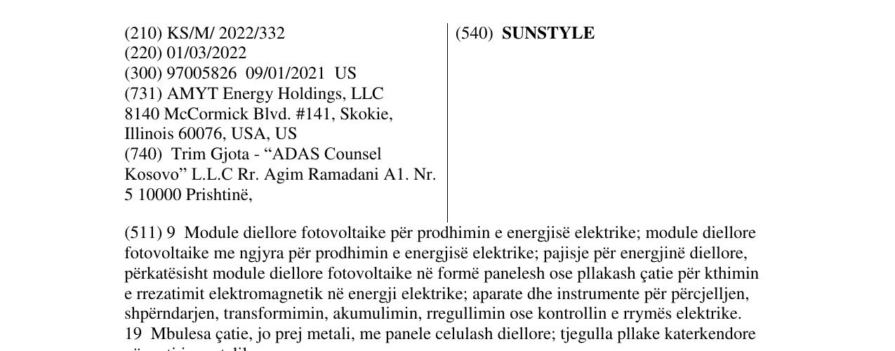 Zëri i markës SUNSTYLE në buletin