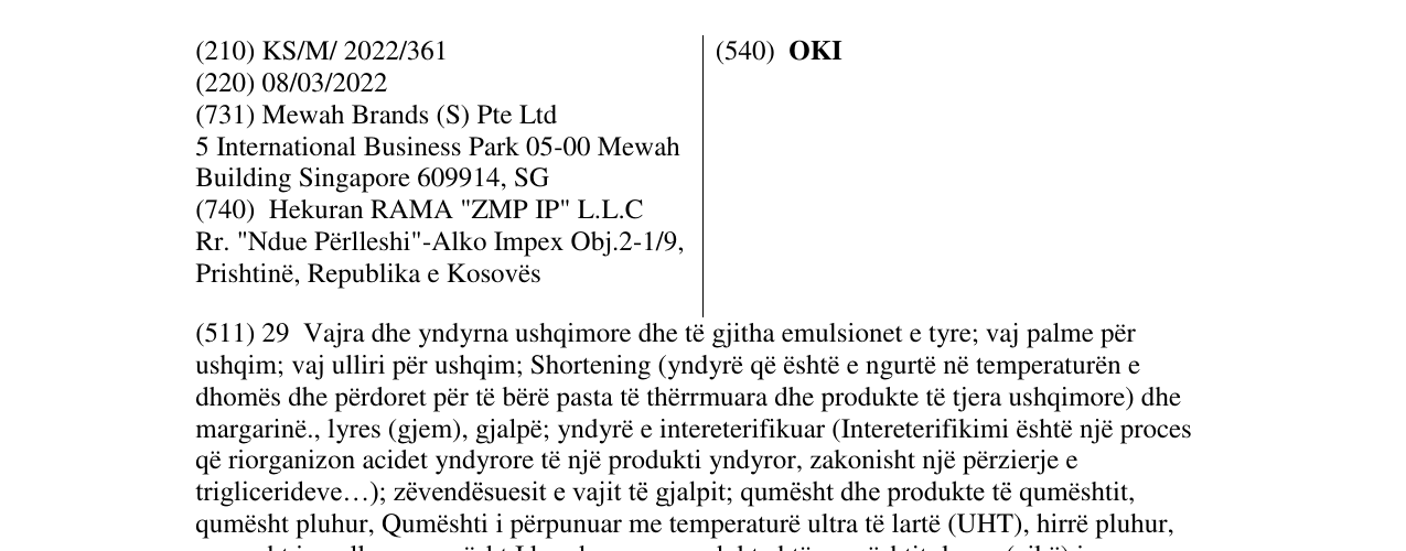 Zëri i markës OKI në buletin