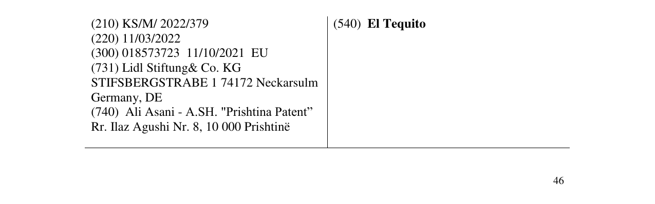 Zëri i markës El Tequito në buletin