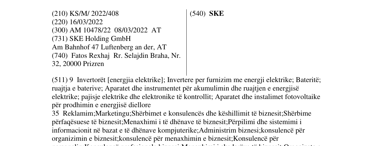 Zëri i markës SKE në buletin