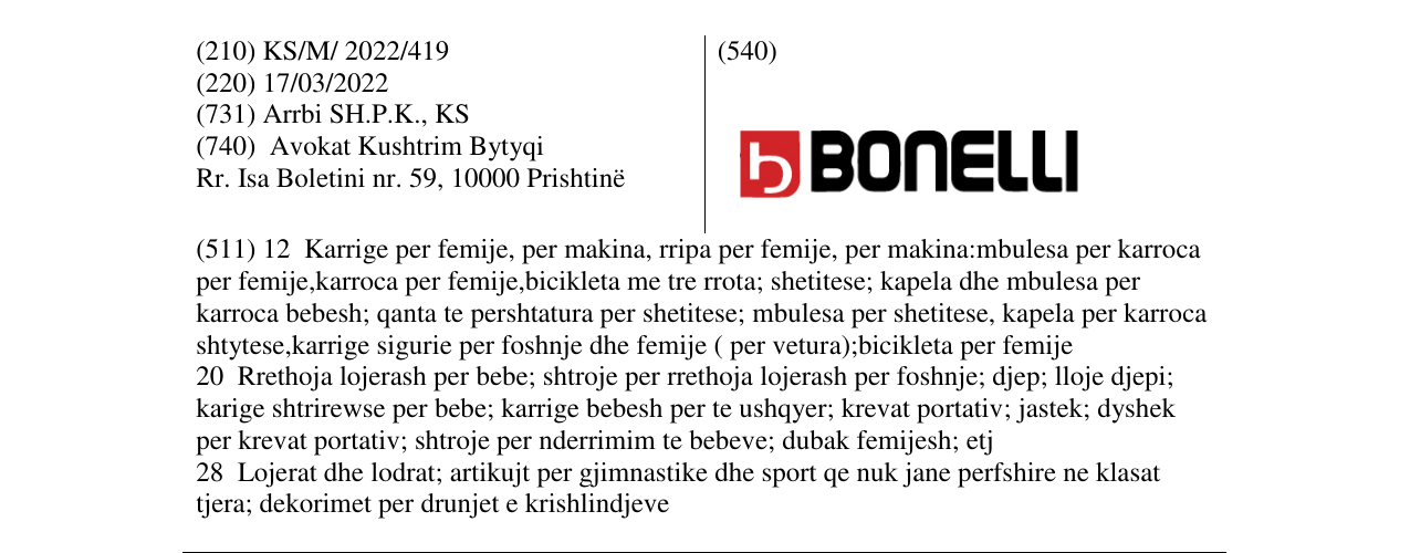 Zëri i markës BONELLI në buletin