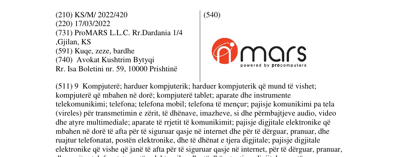 Zëri i markës MARS në buletin
