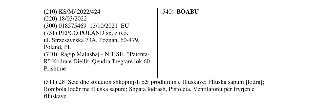 Zëri i markës BOABU në buletin