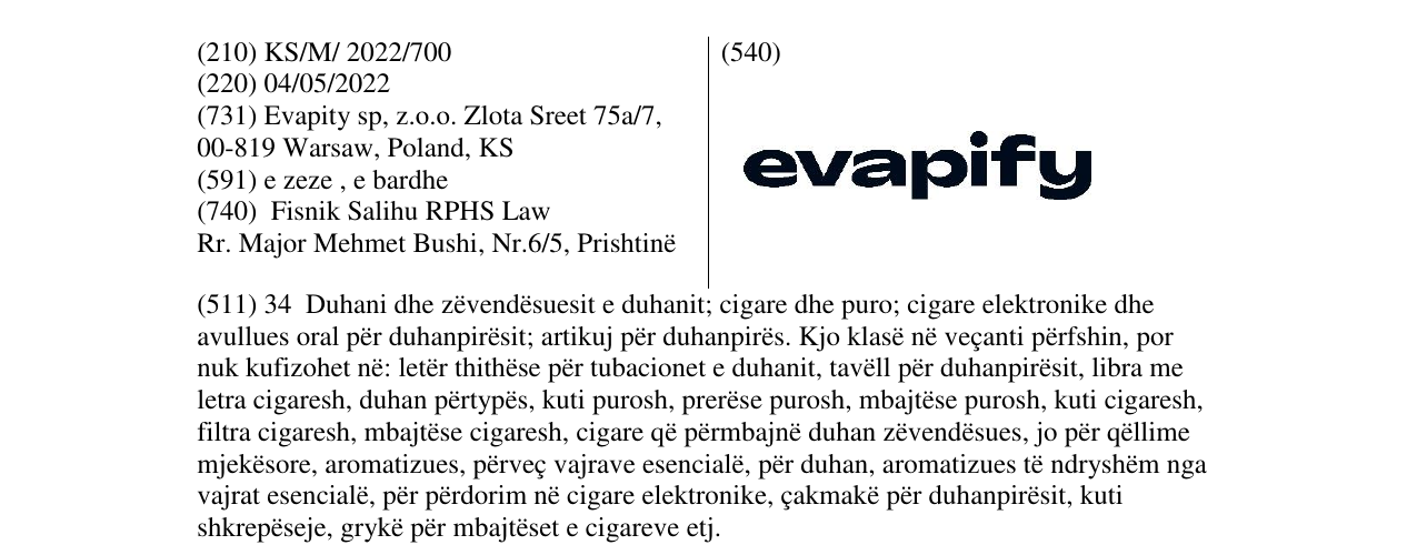 Zëri i markës evapify në buletin