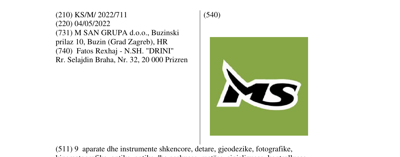 Zëri i markës MS në buletin