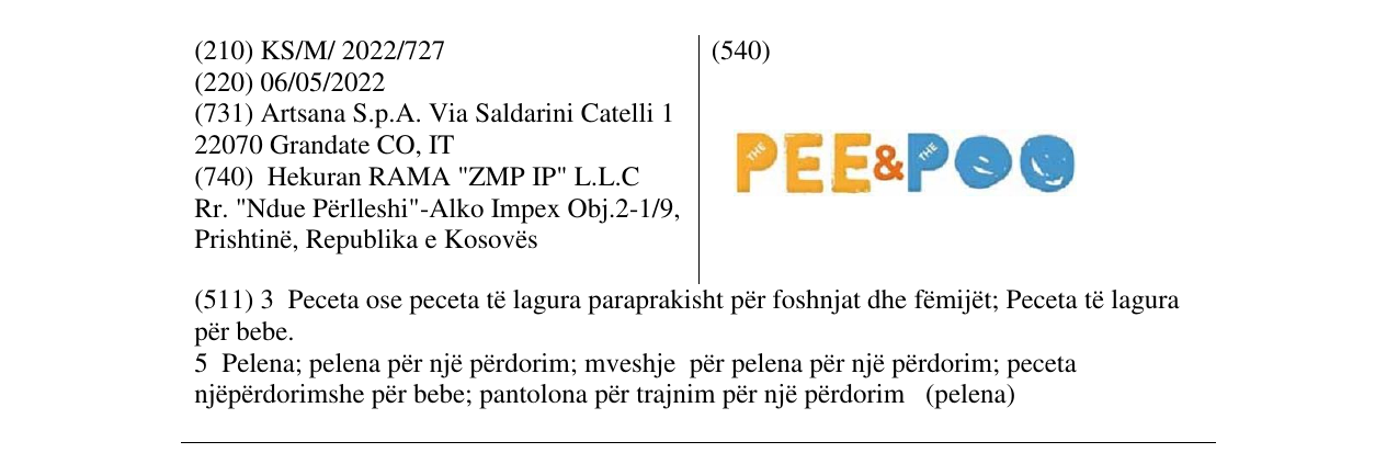 Zëri i markës PEE&POO në buletin