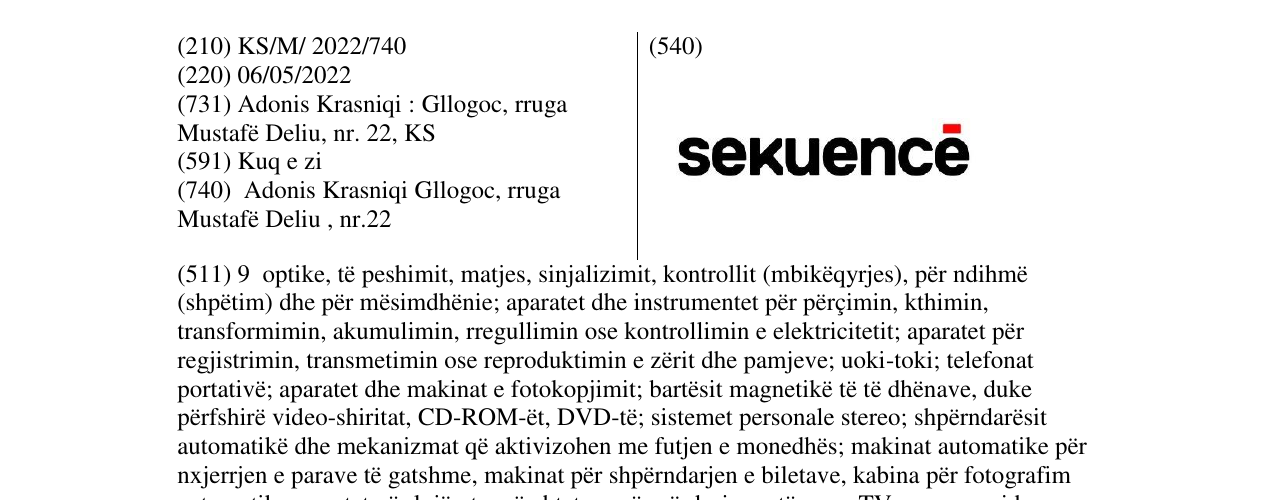 Zëri i markës sekuencë në buletin