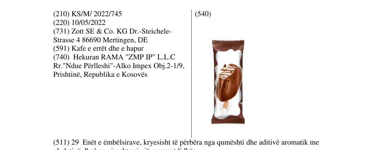 Zëri i markës Markë figurative në buletin