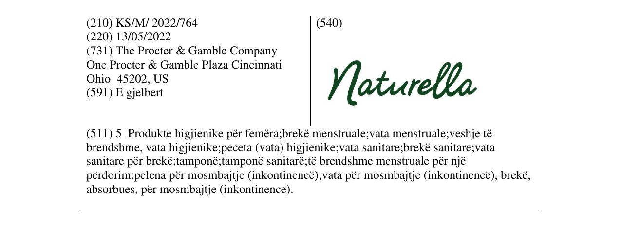 Zëri i markës Naturella fig. në buletin