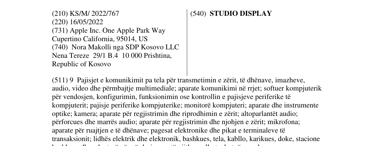 Zëri i markës STUDIO DISPLAY në buletin