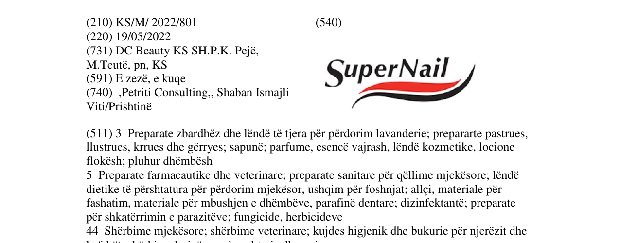 Zëri i markës Super Nail në buletin
