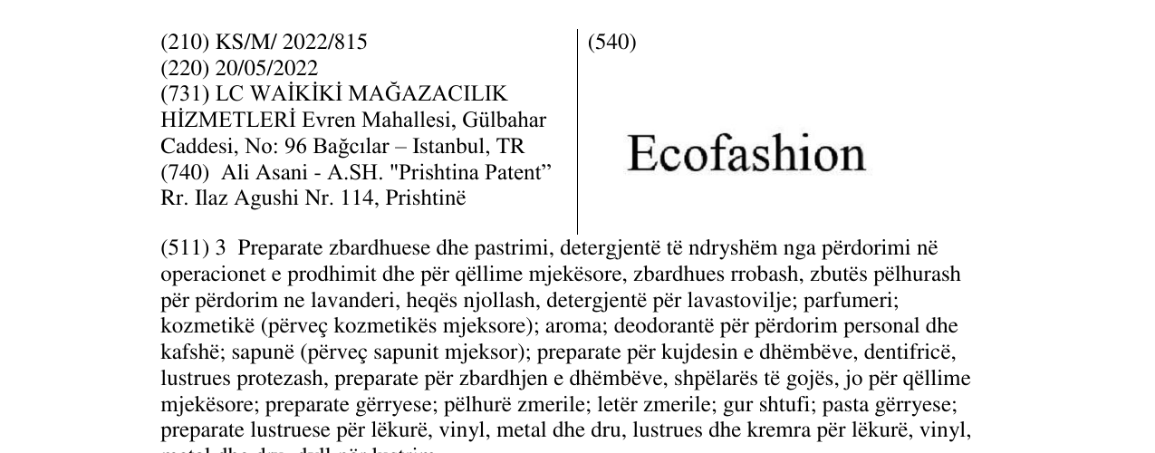 Zëri i markës Ecofashion në buletin