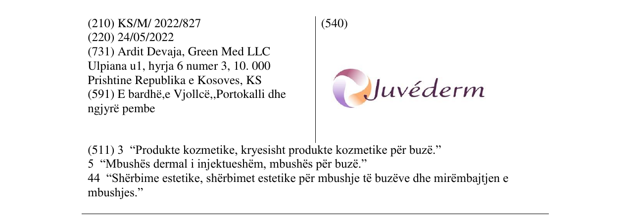 Zëri i markës Juvederm në buletin