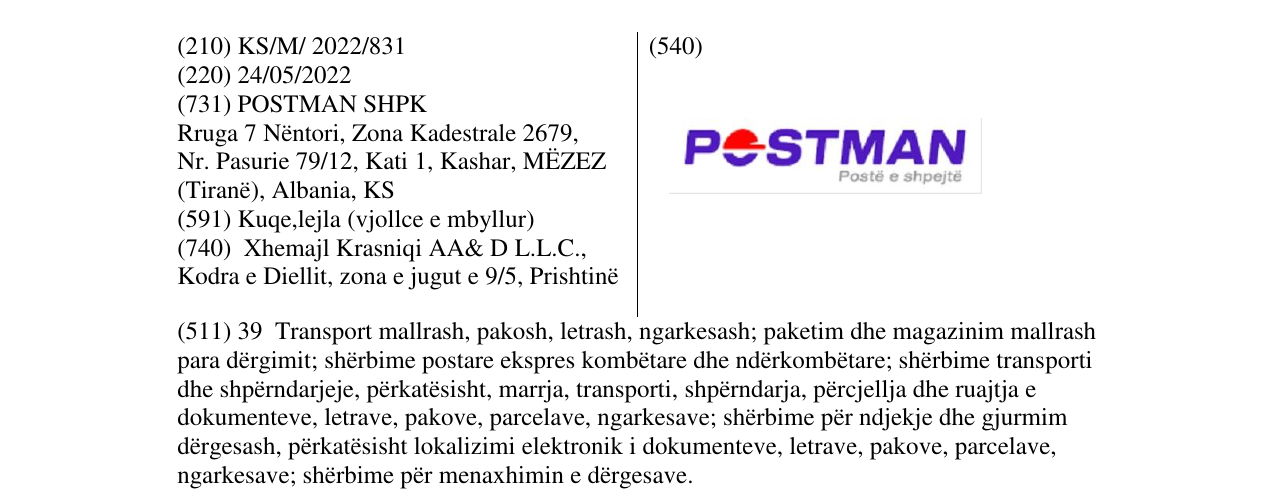 Zëri i markës POSTMAN në buletin