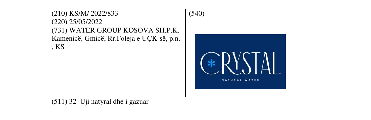 Zëri i markës CRYSTAL në buletin