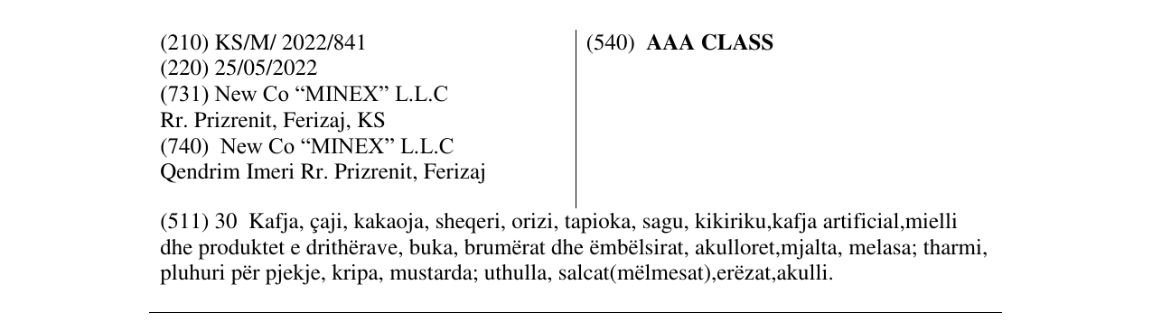 Zëri i markës AAA CLASS në buletin