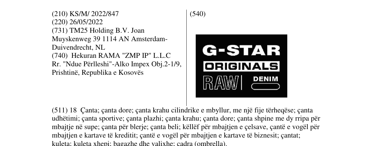 Zëri i markës G-STAR në buletin