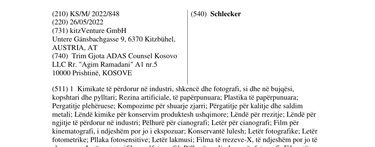 Zëri i markës Schlecker në buletin