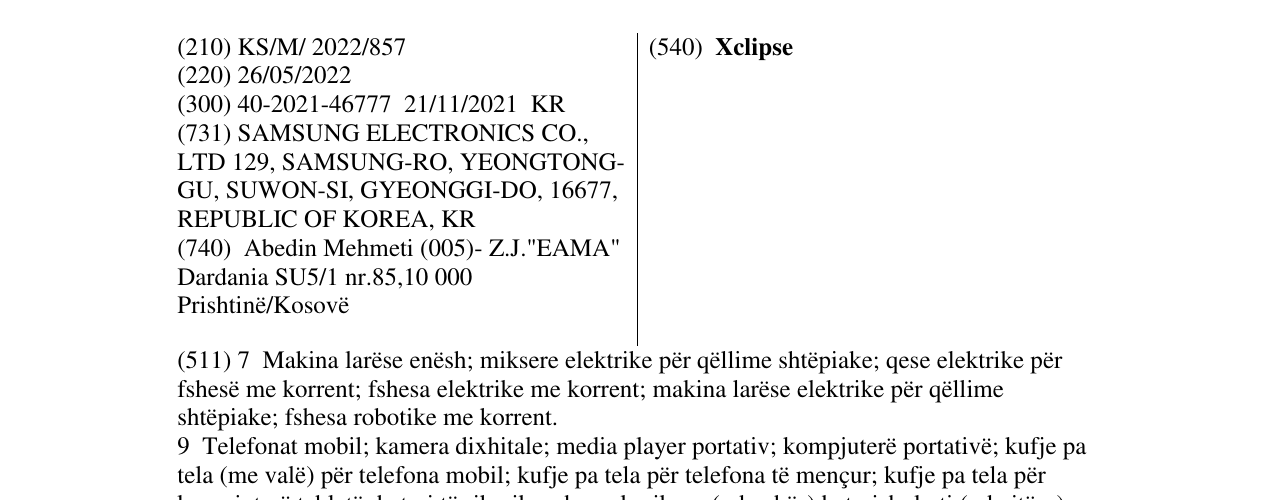 Zëri i markës Xclipse në buletin