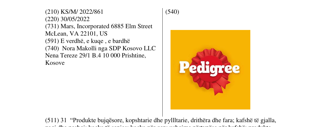 Zëri i markës Pedigree në buletin