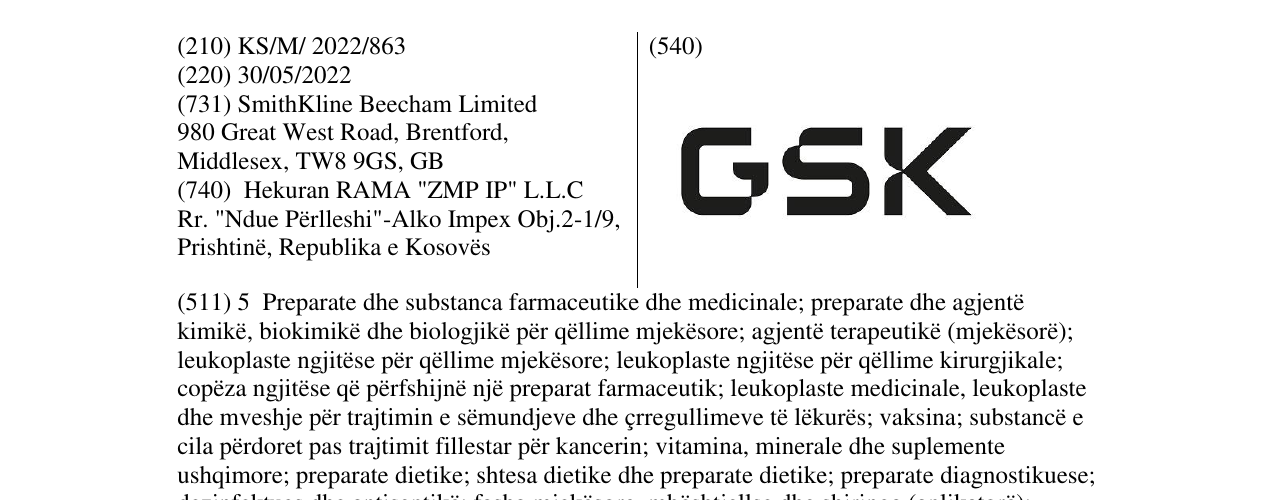 Zëri i markës GSK në buletin