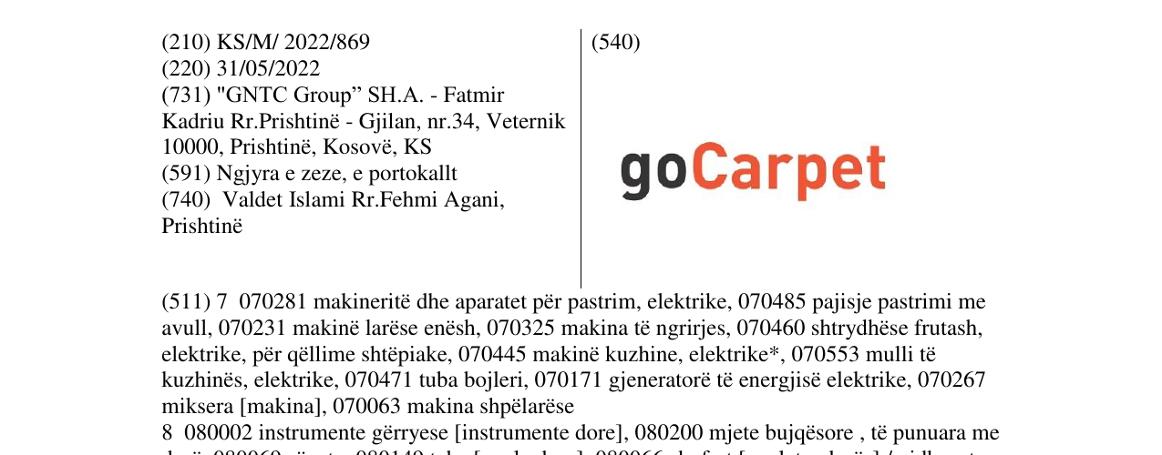 Zëri i markës goCarpet në buletin