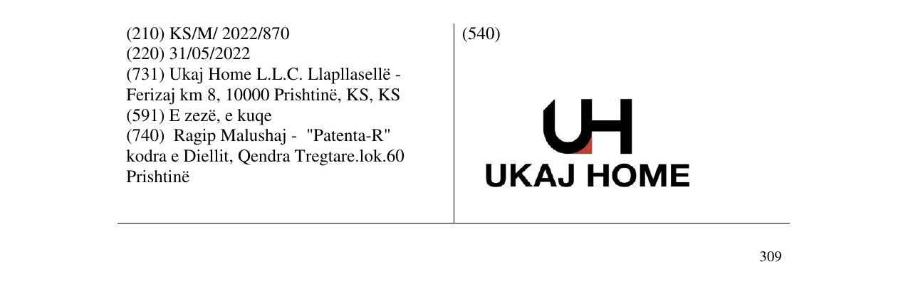Zëri i markës UKAJ HOME në buletin