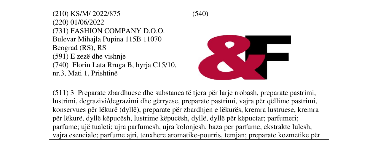 Zëri i markës &F në buletin