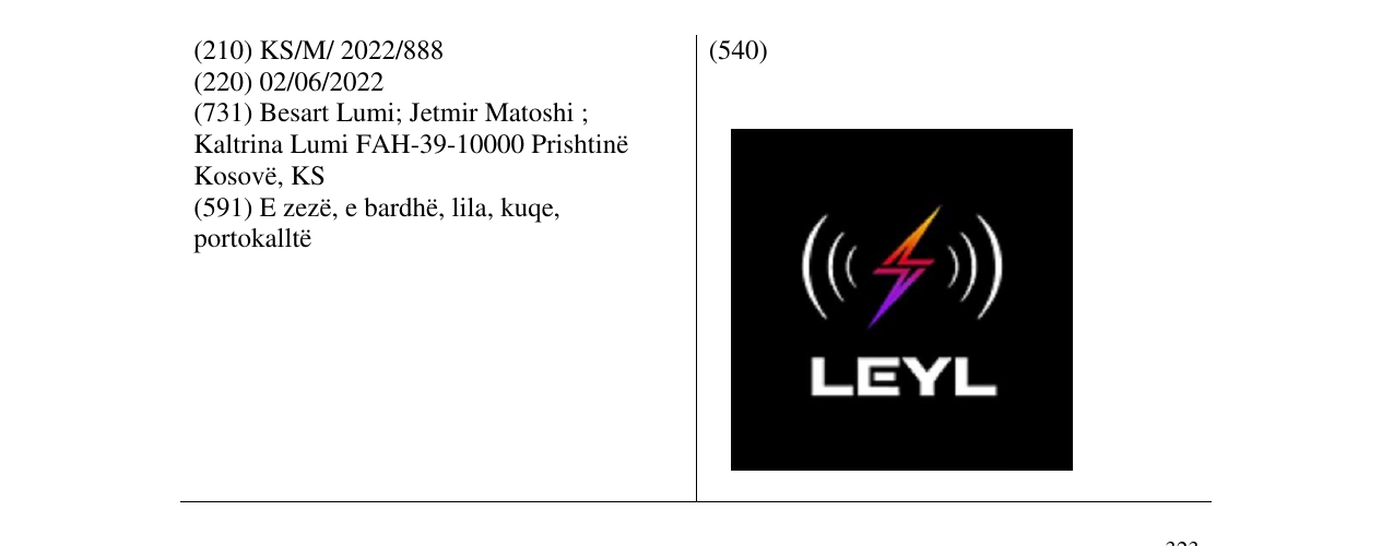 Zëri i markës LEYL në buletin
